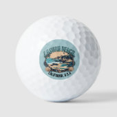 Laguna Beach Retro Vignet Golfballen (Voorkant)