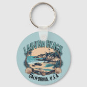 Laguna Beach Retro Vignet Sleutelhanger (Voorkant)