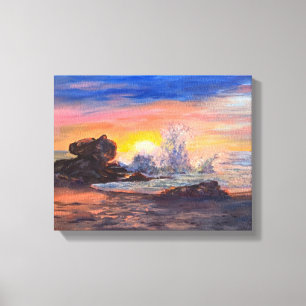 Laguna Beach Sunset Canvas Afdruk