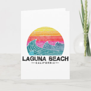 Laguna Beach Surfen Golven Retro California Zonson Kaart
