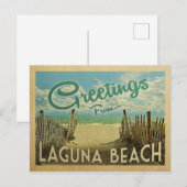 Laguna Beach Vintage Travel Briefkaart (Voorkant / Achterkant)