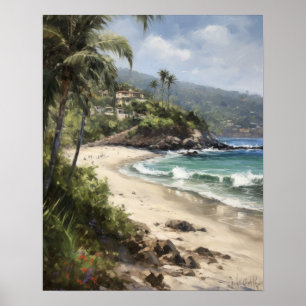 Laguna Beach Waterverf Art Print Poster