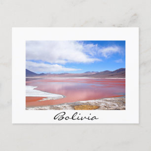 Laguna Colorada aan de witte briefkaart van Bolivi