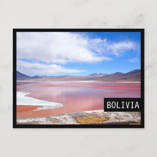 Laguna Colorada in Bolivia briefkaart met zwart li