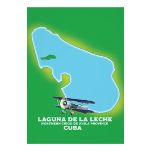 Laguna de la Leche Cuba meer kaart Foto Afdruk