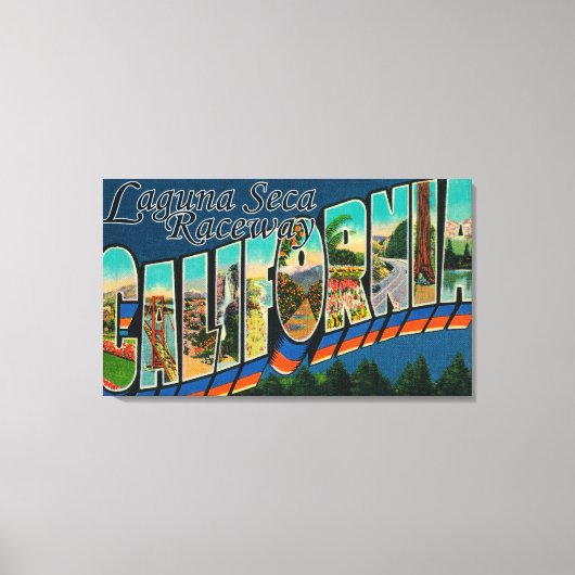 Laguna Seca Raceway, CA - Large Letter Sceners Canvas Afdruk (Voorkant)