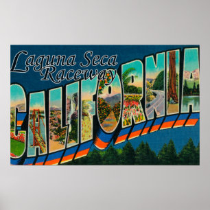Laguna Seca Raceway, CA - Large Letter Sceners Poster