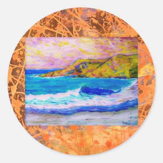 laguna strand splash drift ronde sticker (Voorkant)