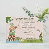 Laguna Turtle Baby shower Invitation LTC Kaart (Staand voorkant)