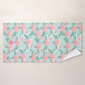 Lagune rose tropicale de Flamants roses (Serviette de bain)