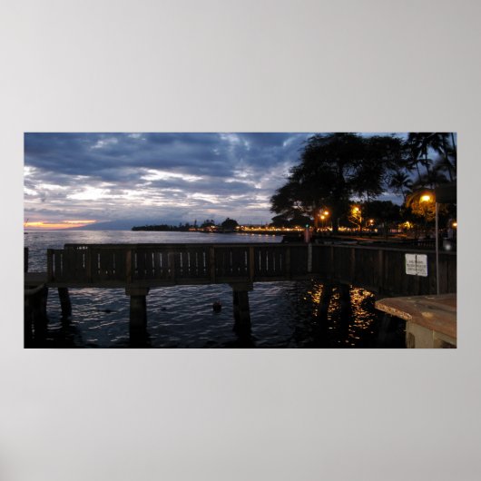 Lahaina City Lights op Sunset Poster (Voorkant)