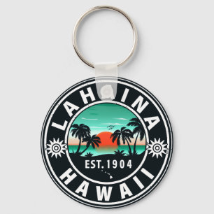 Lahaina Hawaii Beach Retro Sunset Souvenir 60s Sleutelhanger