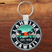 Lahaina Hawaii Beach Retro Sunset Souvenir 60s Sleutelhanger (Achterkant)