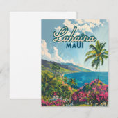 Lahaina Maui Hawaii Beach Coast Retro Kaart (Voorkant / Achterkant)