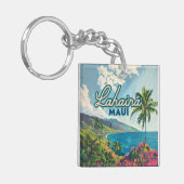Lahaina Maui Hawaii Beach Coast Retro Sleutelhanger (Voorkant Links)
