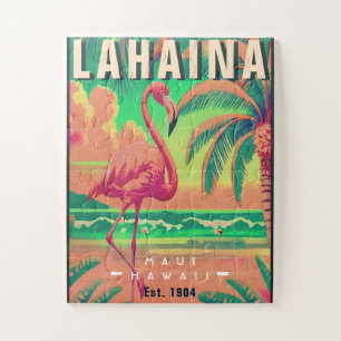 Lahaina Maui Hawaii Retro Flamingo Souvenir jaren Legpuzzel