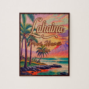 Lahaina Maui Hawaii Retro Sunset Souvenir jaren 50 Legpuzzel