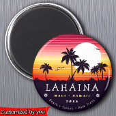 Lahaina Maui Hawaii Retro Zonsondergang Palmbomen  Magneet