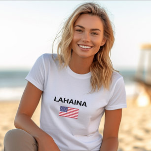 Lahaina USA Amerikaanse vlag Lichtkleur T-shirt