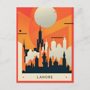 Lahore Pakistan Badshahi Travel waterverf Briefkaart