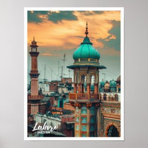 Lahore Pakistan Kunst reis beroemde plaats Poster