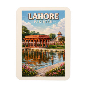 Lahore Pakistan Tuinen Illustratie Reis Kunst Magneet