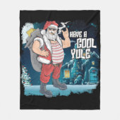 Laid back Santa Claus heeft een coole kerst Fleece Deken (Voorkant)