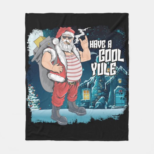 Laid back Santa Claus heeft een coole kerst Fleece Deken (Voorkant)