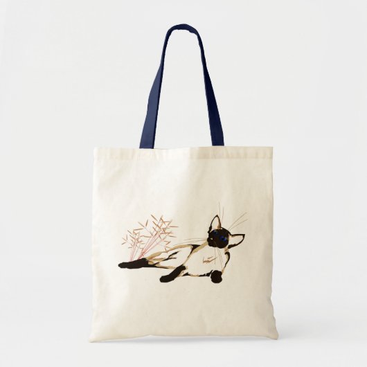 Laid Back Siamese met Leaves Bag Tote Bag (Voorkant)