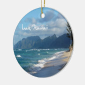 Laie Beach, Hawaii Keramisch Ornament (Links)
