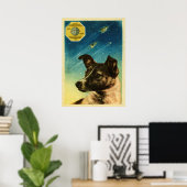 Laika — Affiche spatiale soviétique vintage (Bureau à domicile)