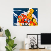 Laika — Affiche spatiale vintage soviétique (Bureau à domicile)