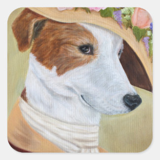 Laika de Victoriaans Pooch Vierkante Sticker