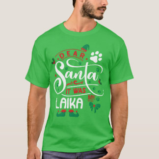 Laika Dog Christmas Hondenras vriend jongen T-shirt