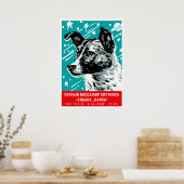 Laika, eerste ruimtehond — poster Sovjet-ruimte (Keuken)