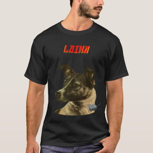 Laika — Sovjet-golf, ruimtekunst van Gagarin T-shirt (Voorkant)