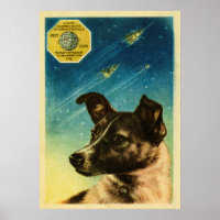 Laika — Sovjet- poster van de ruimte