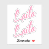Laila Nom décoratif en rose x2 Sticker (Feuille)