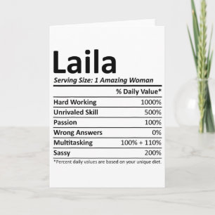 Laila Voeding Gepersonaliseerde Naam Grappig Kerst Kaart