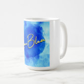 Laine Bleu Logo Café Mug (Devant droit)