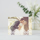 LAINE RUSTIQUE | CARTE POST mariage MERCI PHOTO (Debout devant)