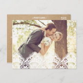 LAINE RUSTIQUE | CARTE POST mariage MERCI PHOTO (Devant / Derrière)