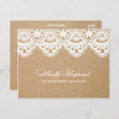 LAINE RUSTIQUE | CARTE POST RSVP MARIAGE (Devant / Derrière)