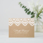 LAINE RUSTIQUE | CARTE POST RSVP MARIAGE (Debout devant)