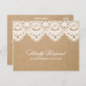 LAINE RUSTIQUE | CARTE POST RSVP MARIAGE