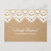 LAINE RUSTIQUE | CARTE POST RSVP MARIAGE (Devant)