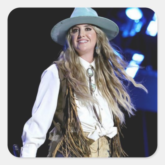 lainey wilson vierkante sticker (Voorkant)