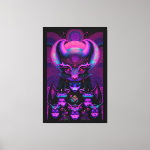 Lair of the New Bat Girls Gothic Halloween Canvas Afdruk