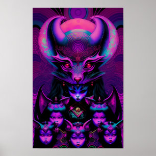 Lair of the New Bat Girls Gothic Halloween Poster