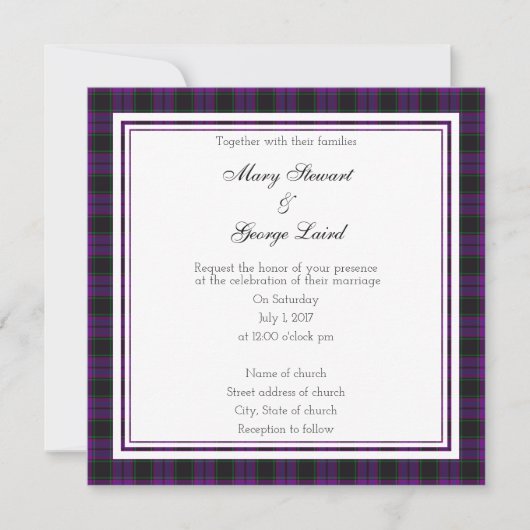 Laird Scottish Mariage Carré Invitation (Devant)